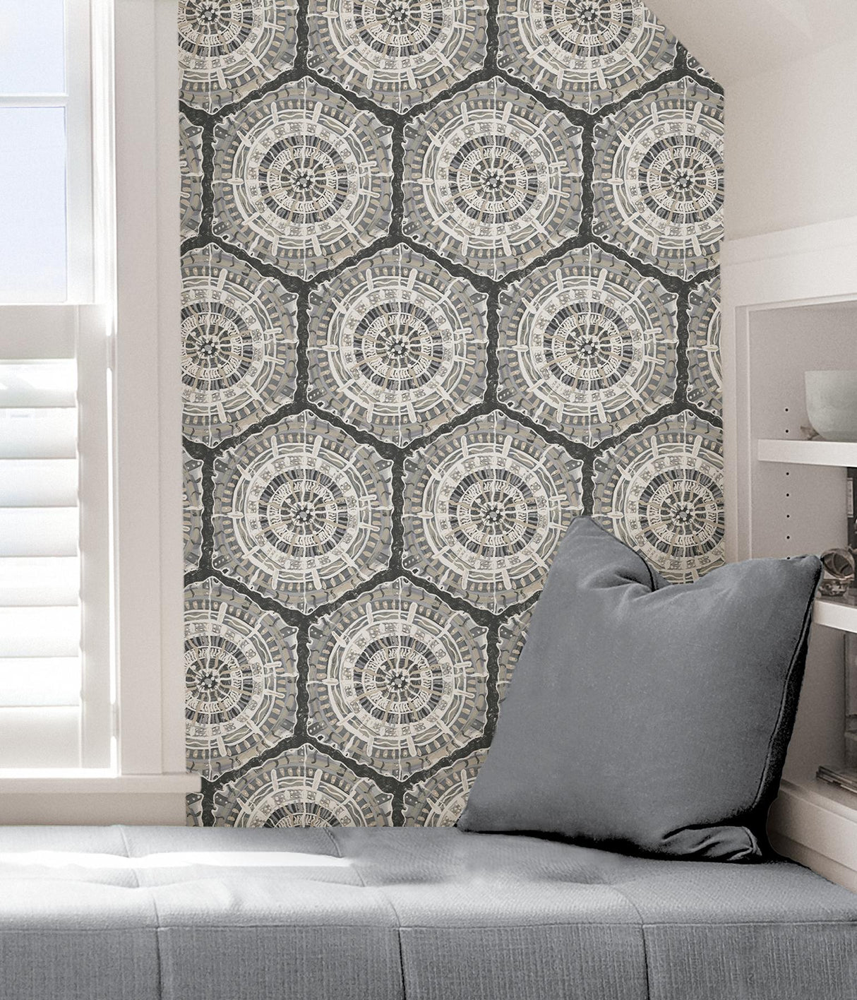 York Charcoal Harmony Peel & Stick Wallpaper