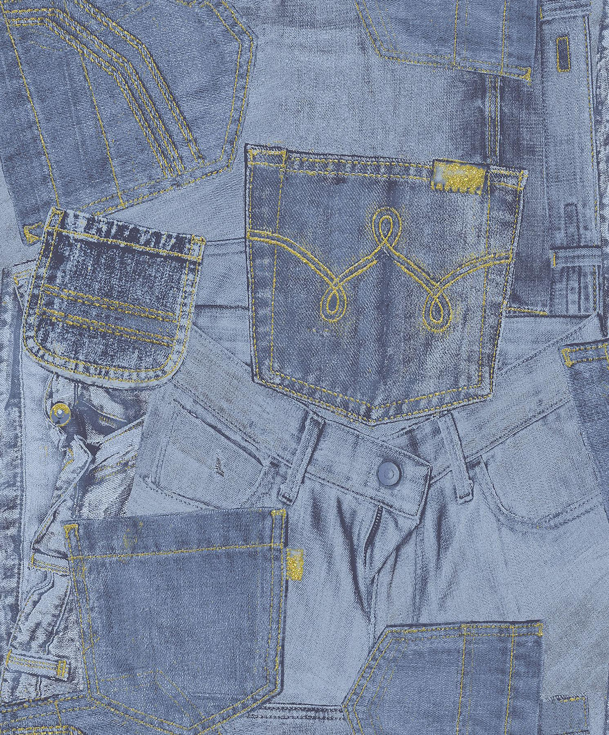 York Inky Denim Jean Pocket Wallpaper