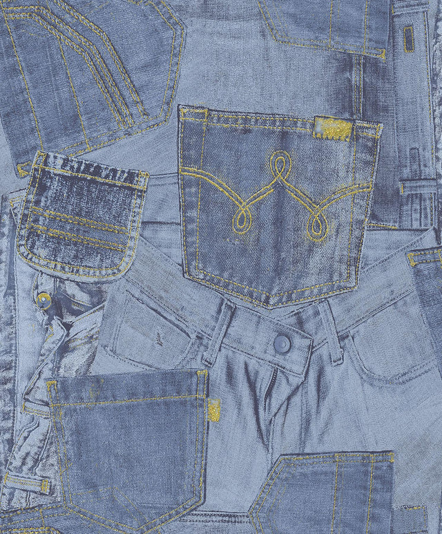 York Inky Denim Jean Pocket Wallpaper