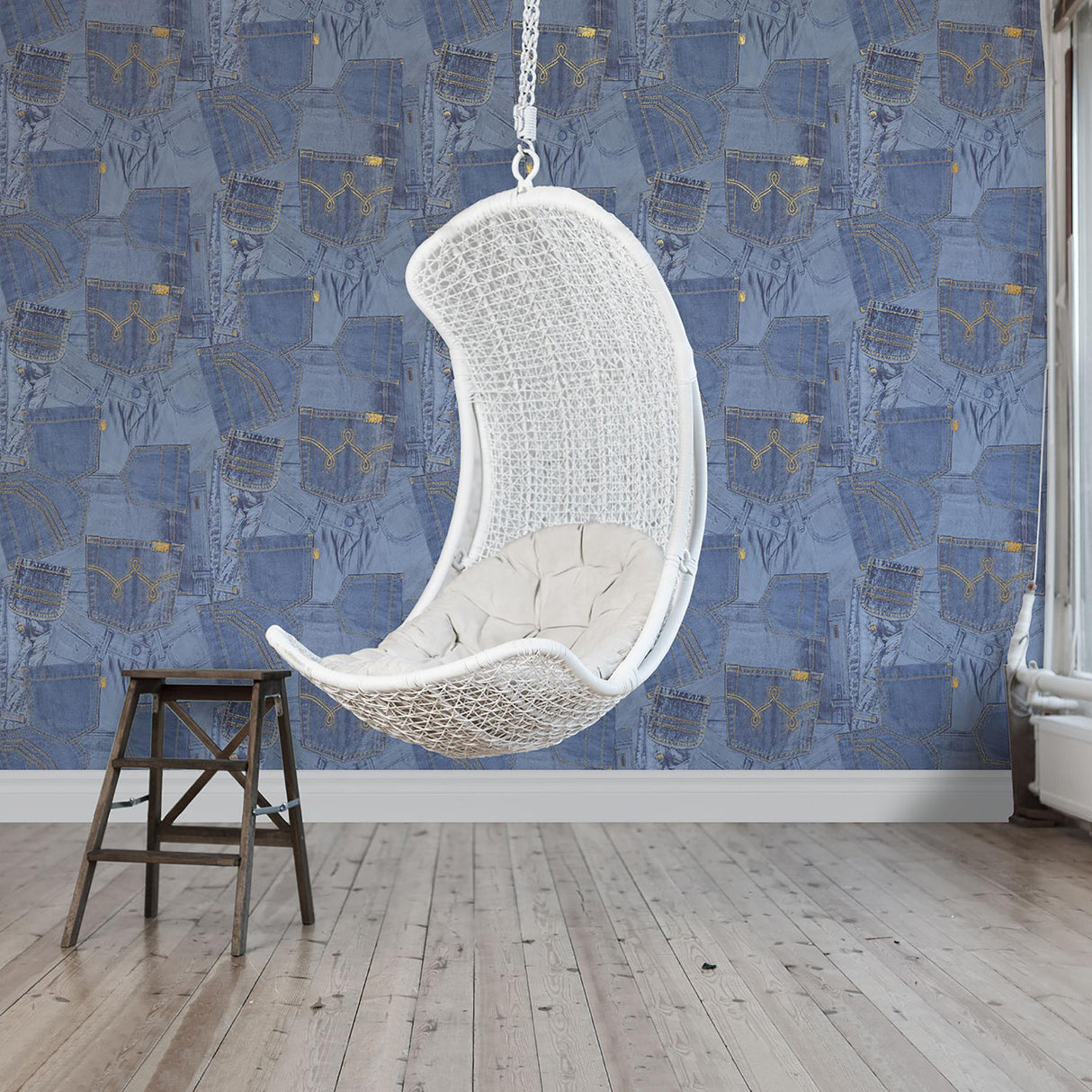 York Inky Denim Jean Pocket Wallpaper