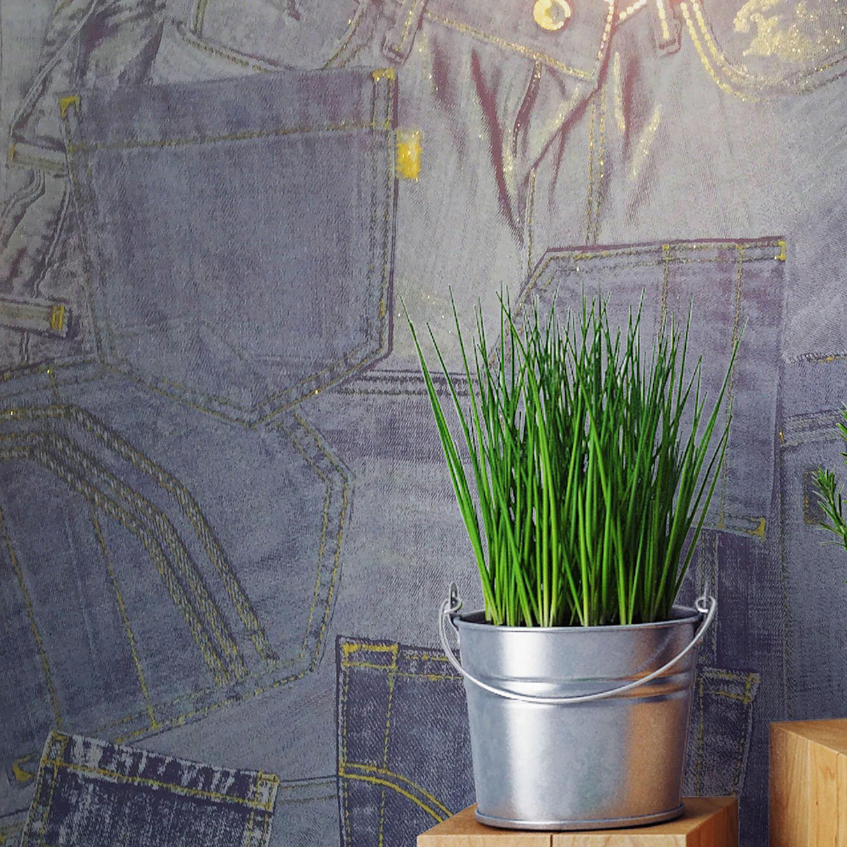 York Inky Denim Jean Pocket Wallpaper