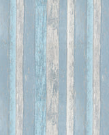 York Cannon Blue Distressed Wood Wallpaper
