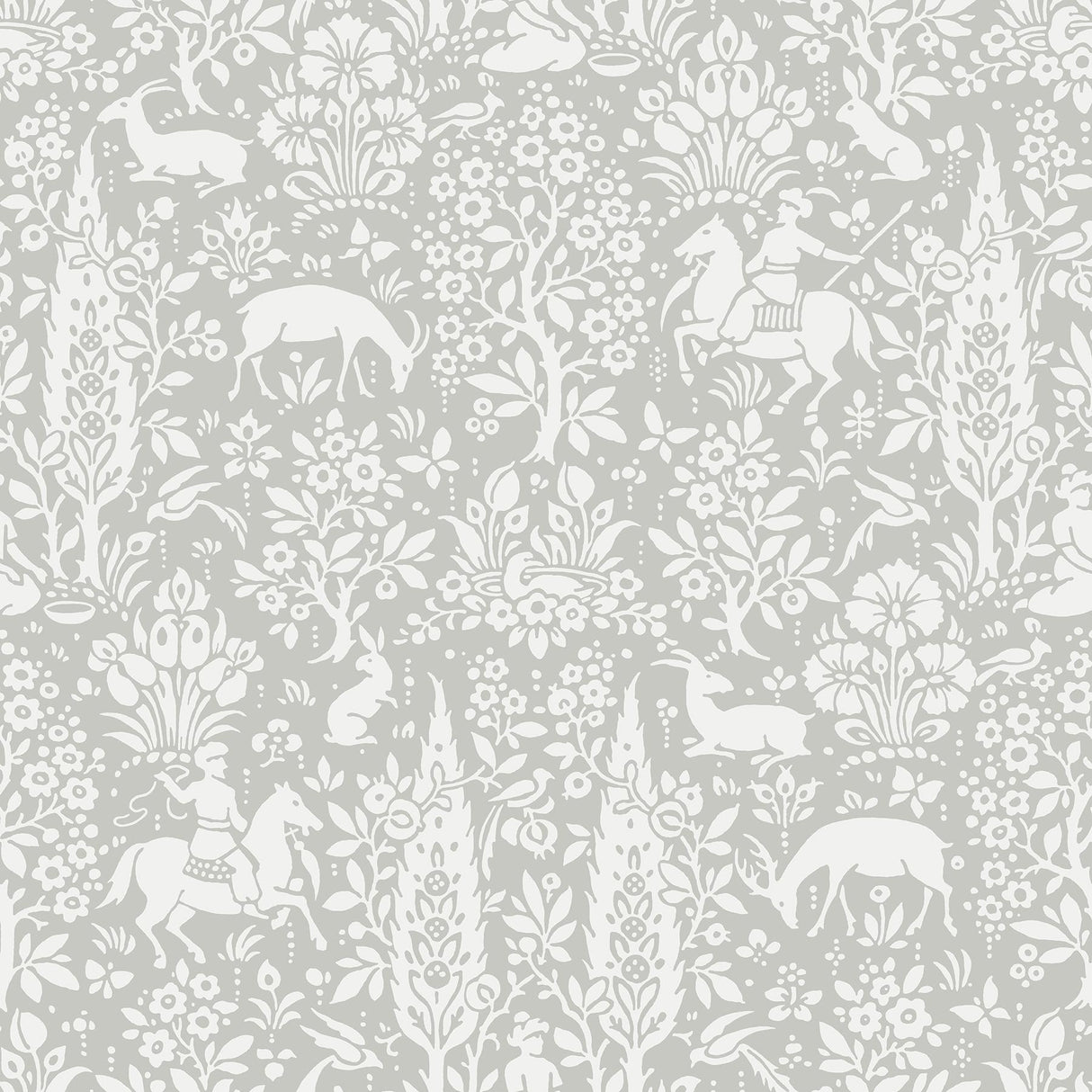 York Sherwood Light Grey Woodland Wallpaper