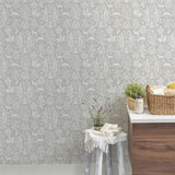 York Sherwood Light Grey Woodland Wallpaper