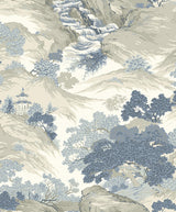 York Ordos Blue Eastern Toile Wallpaper