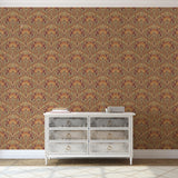 York Donovan Burnt Sienna Nouveau Floral Wallpaper