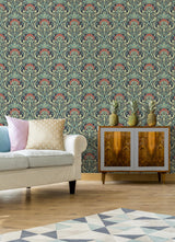 York Donovan Moss Nouveau Floral Wallpaper