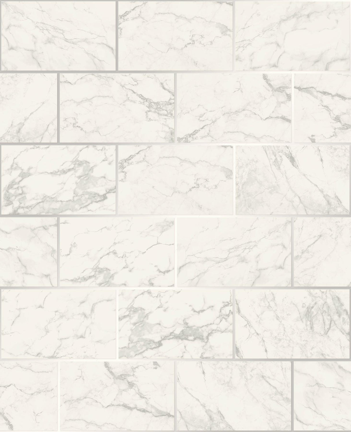 York Mirren Off-White Marble Subway Tile Wallpaper