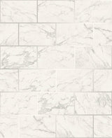 York Mirren Off-White Marble Subway Tile Wallpaper