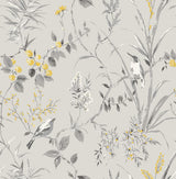 York Mariko Grey Botanical Wallpaper