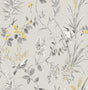 York Mariko Grey Botanical Wallpaper