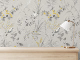 York Mariko Grey Botanical Wallpaper