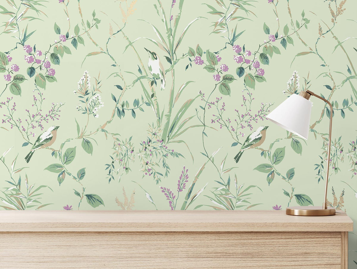 York Mariko Sage Botanical Wallpaper