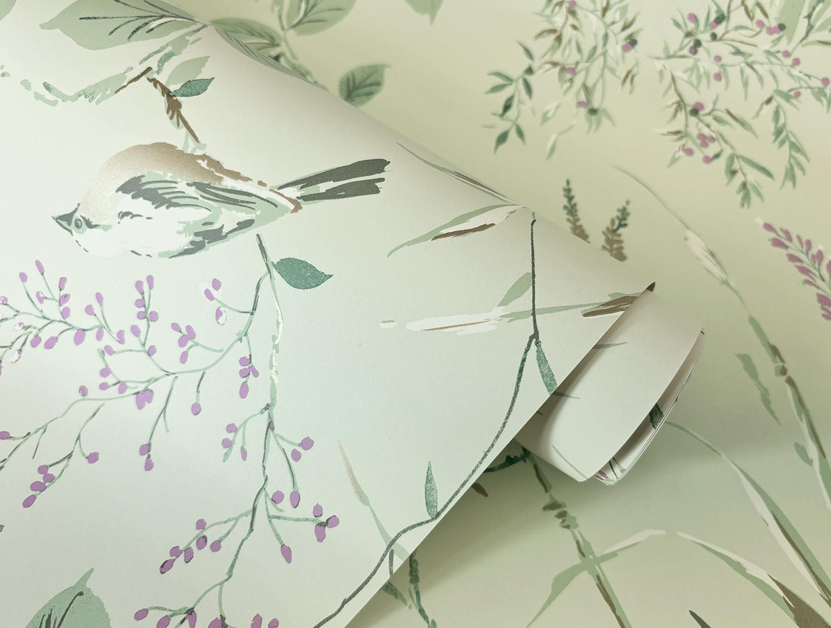 York Mariko Sage Botanical Wallpaper