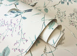 York Mariko Teal Botanical Wallpaper