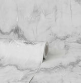 York Aura Silver Marble Wallpaper