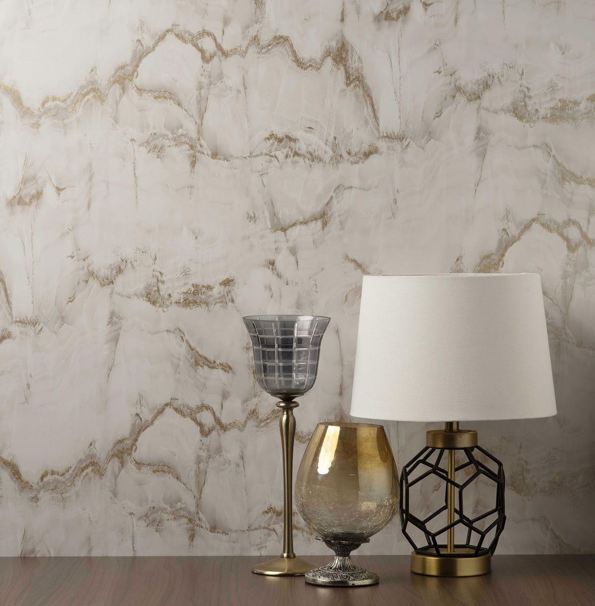York Aura Gold Marble Wallpaper