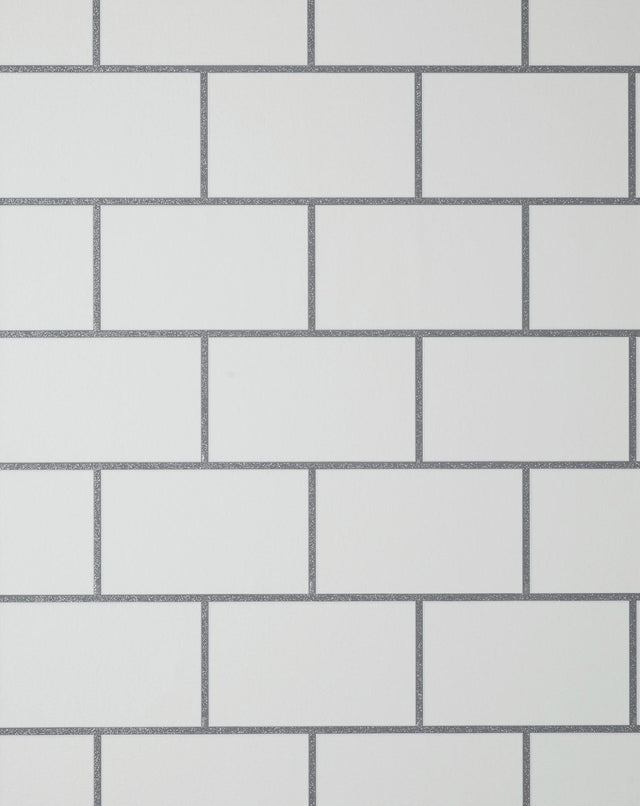 York Metro Silver Tile Wallpaper