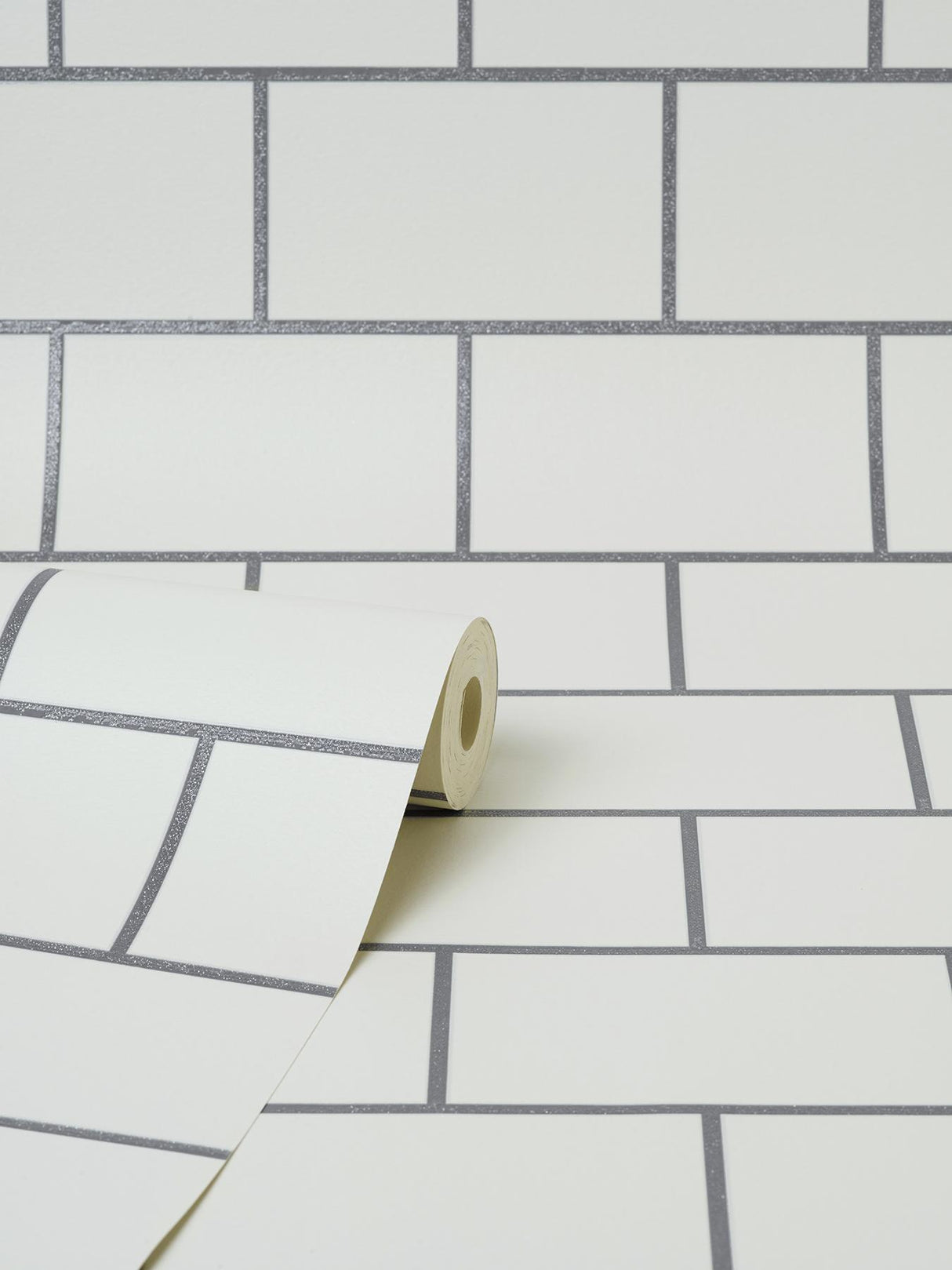 York Metro Silver Tile Wallpaper
