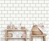 York Metro Silver Tile Wallpaper