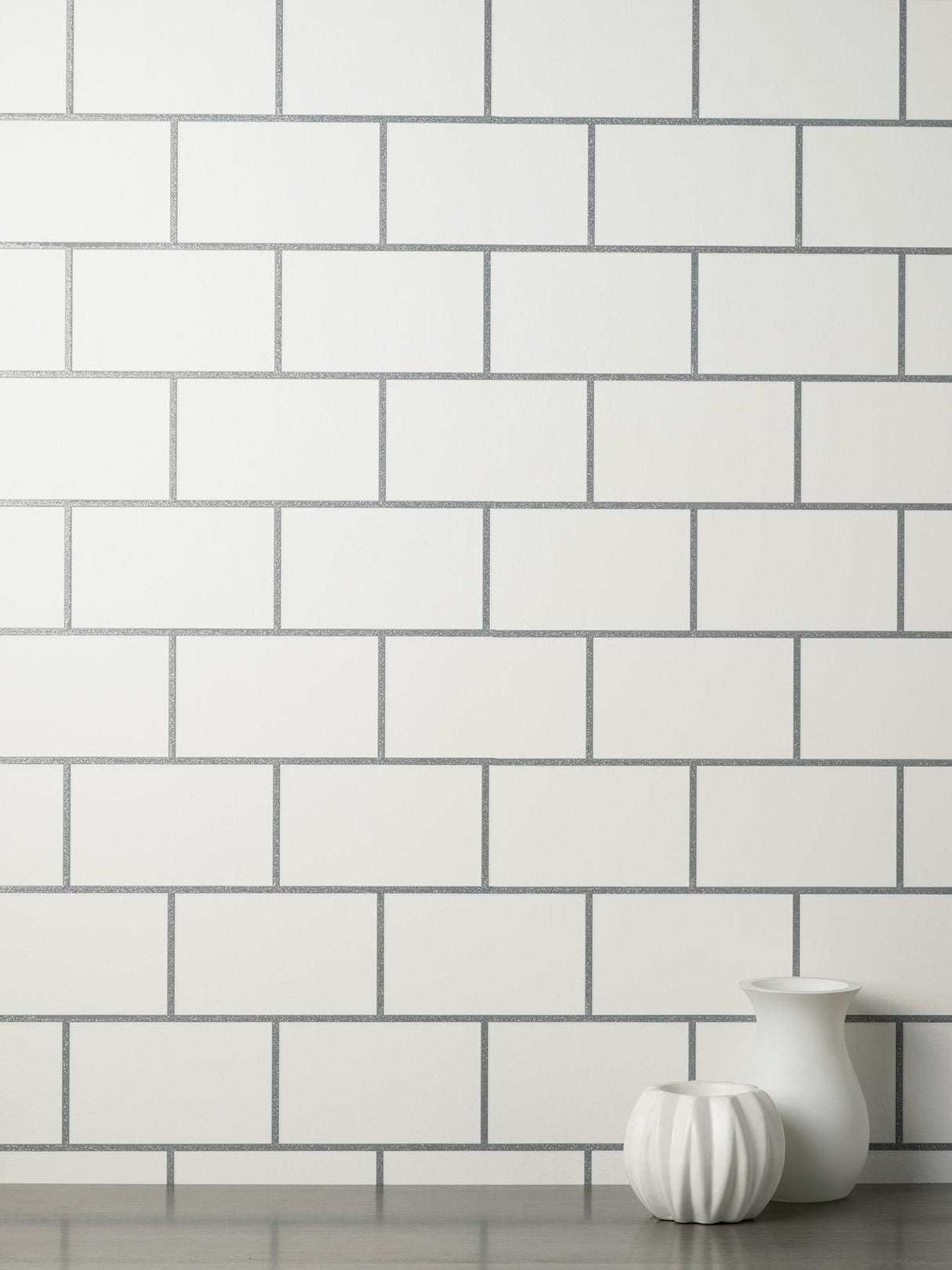 York Metro Silver Tile Wallpaper