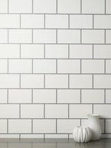 York Metro Silver Tile Wallpaper