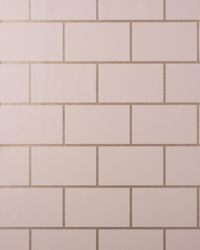 York Metro Rose Gold Tile Wallpaper
