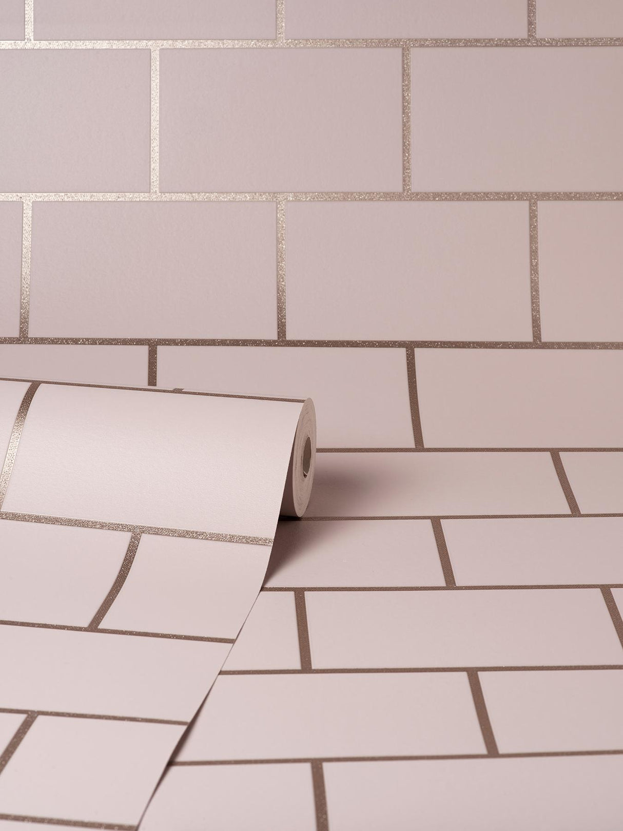 York Metro Rose Gold Tile Wallpaper