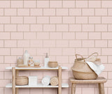 York Metro Rose Gold Tile Wallpaper