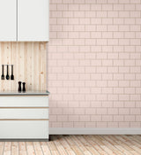 York Metro Rose Gold Tile Wallpaper