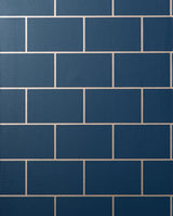 York Metro Navy Tile Wallpaper