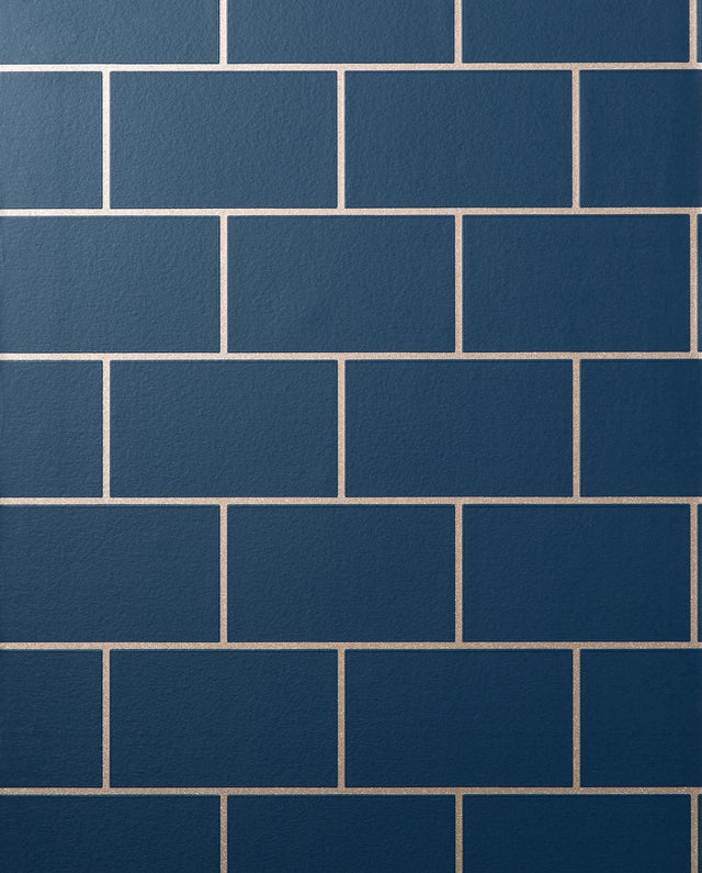 York Metro Navy Tile Wallpaper