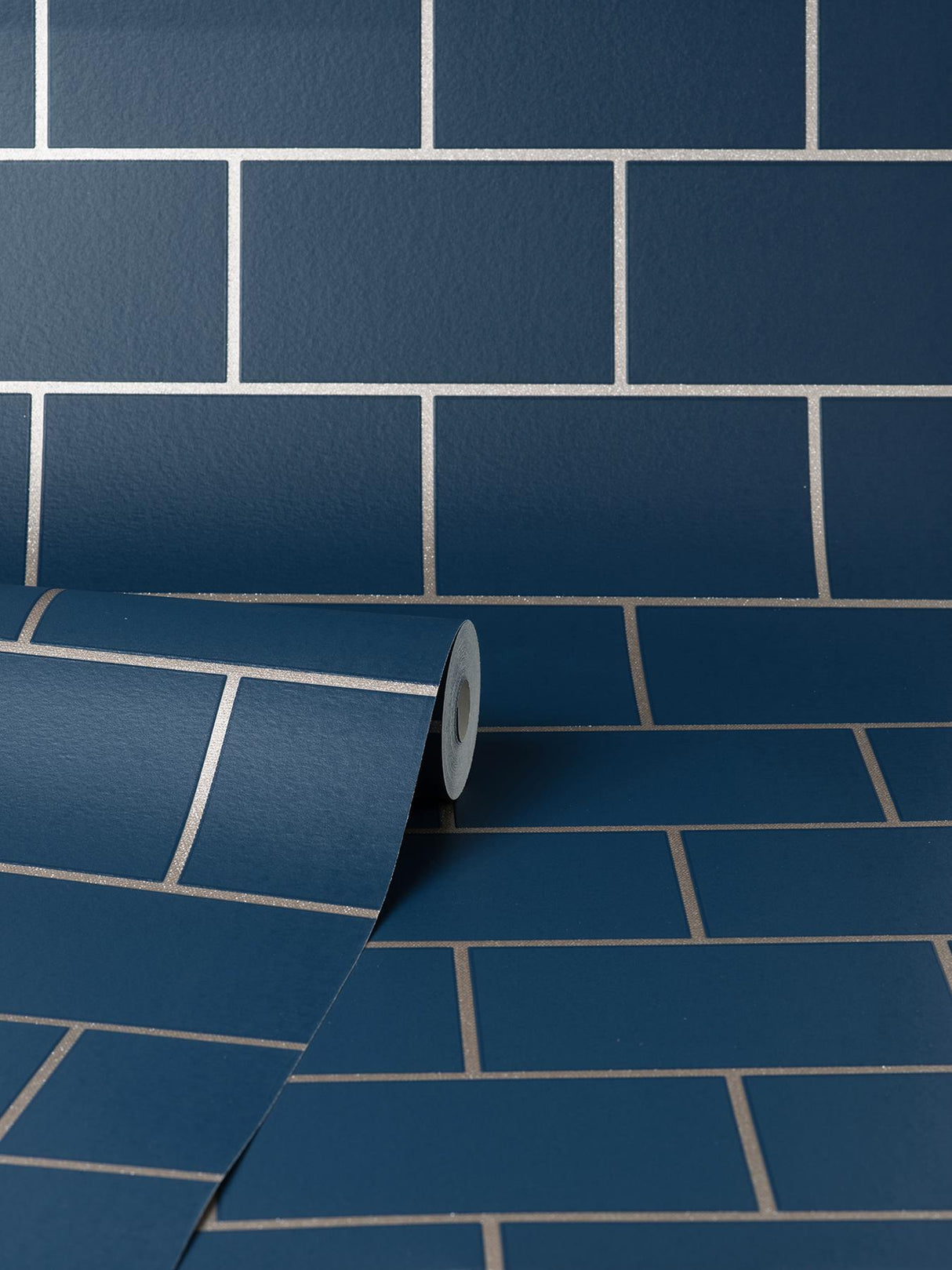 York Metro Navy Tile Wallpaper
