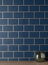 York Metro Navy Tile Wallpaper