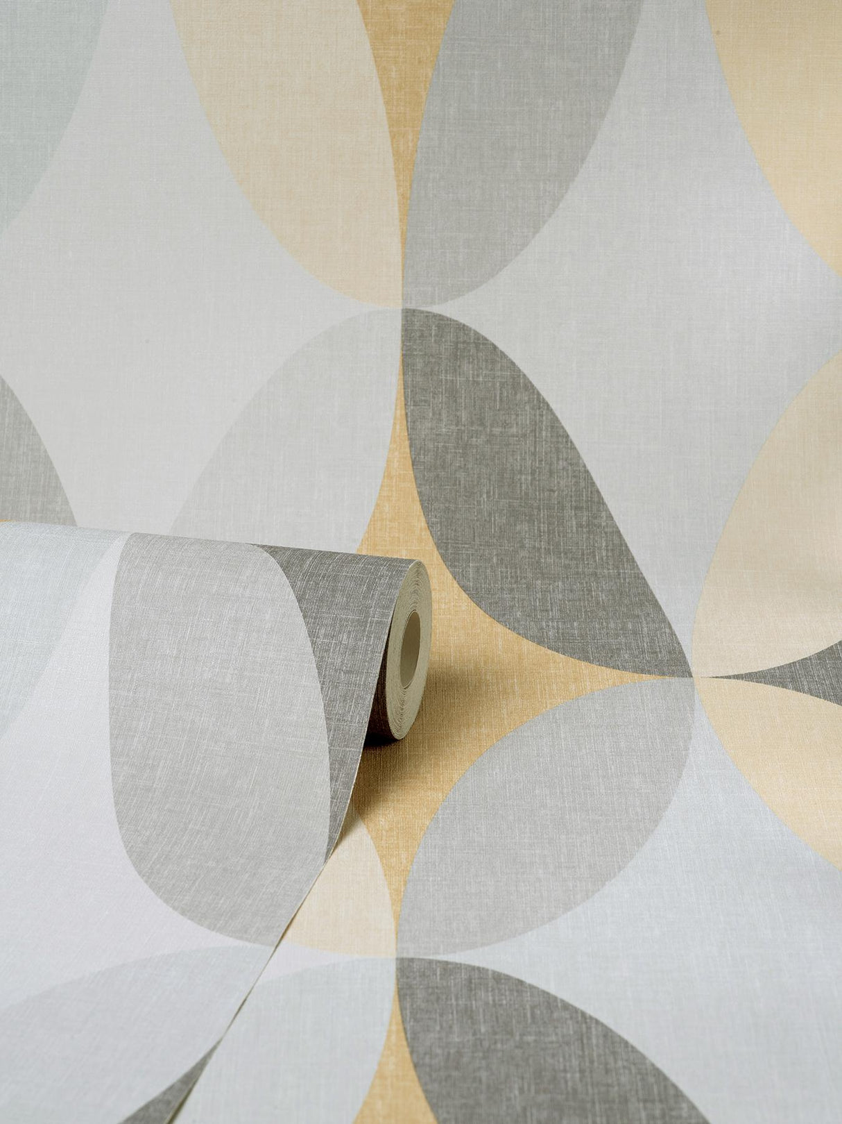 York Kirby Mustard Oval Geo Wallpaper