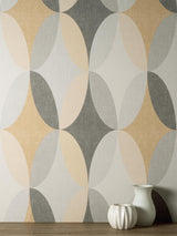 York Kirby Mustard Oval Geo Wallpaper