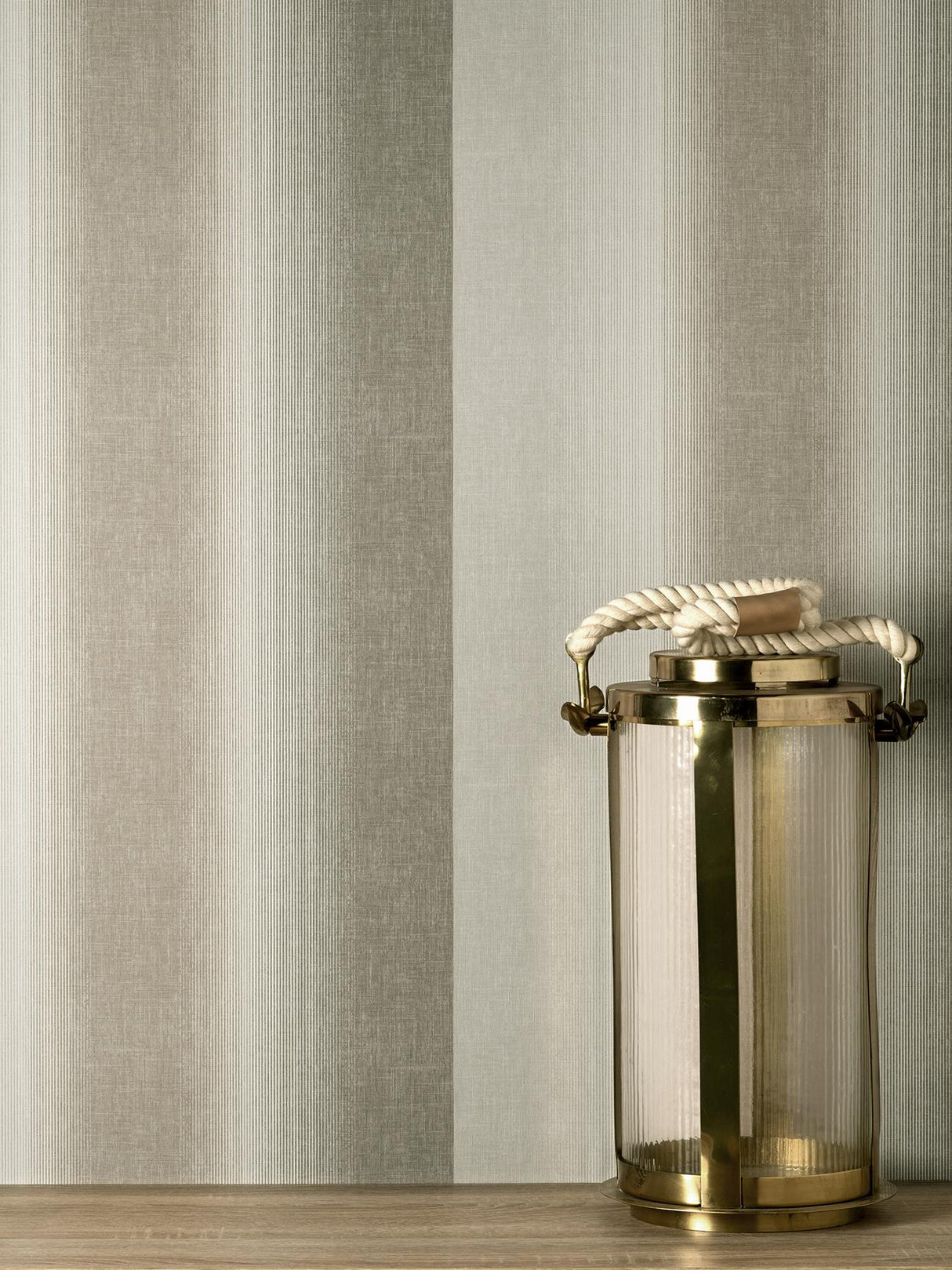 York Kirby Taupe Stripe Wallpaper