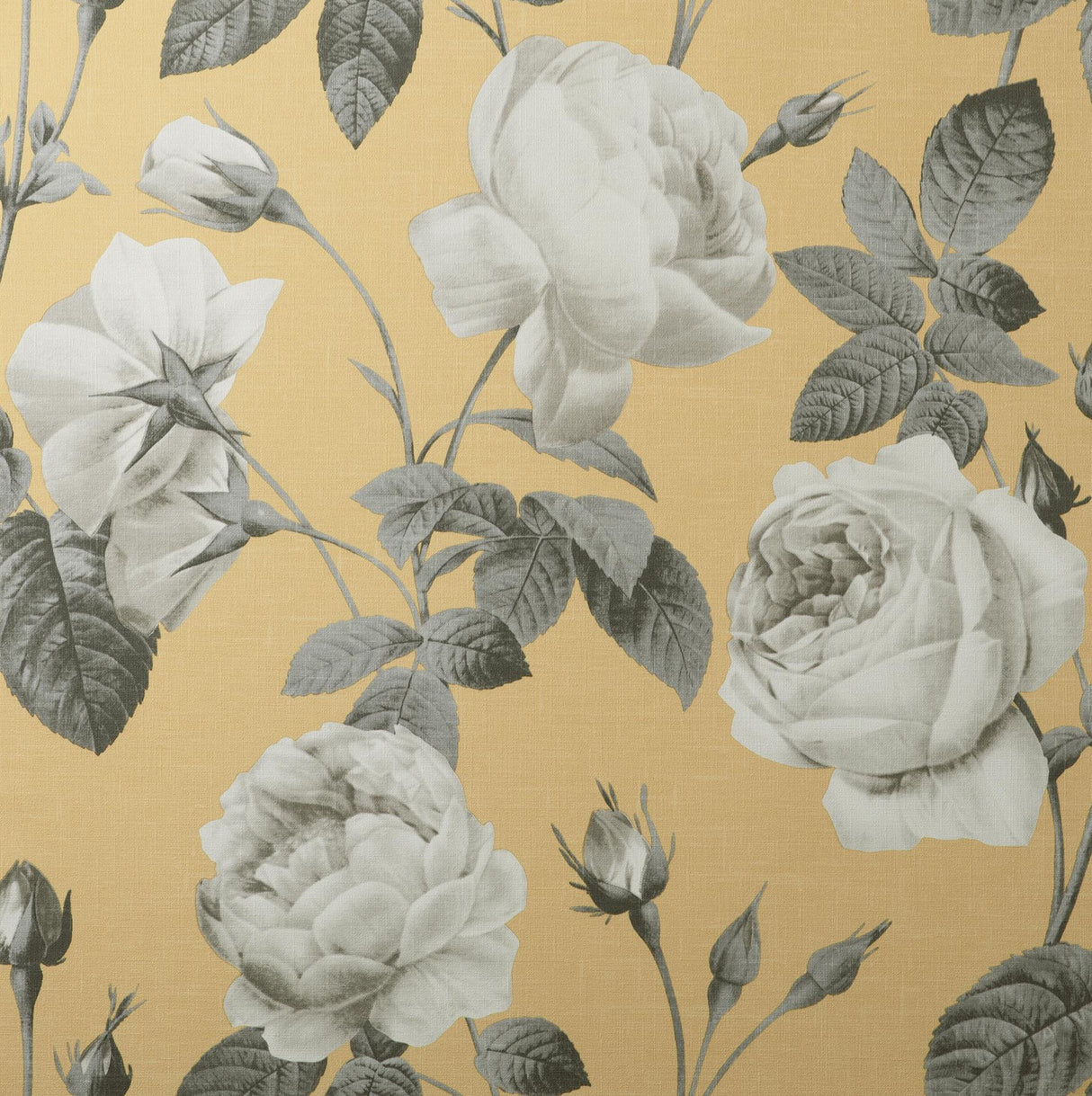 York Eden Mustard Floral Wallpaper