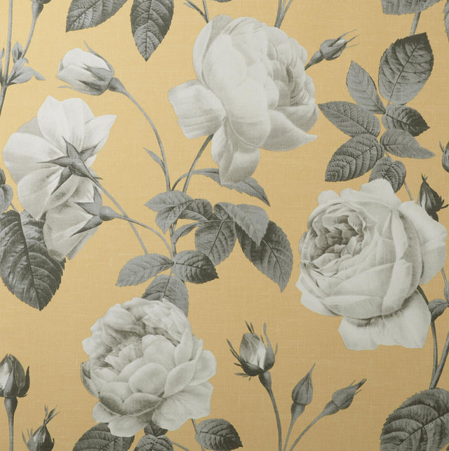 York Eden Mustard Floral Wallpaper