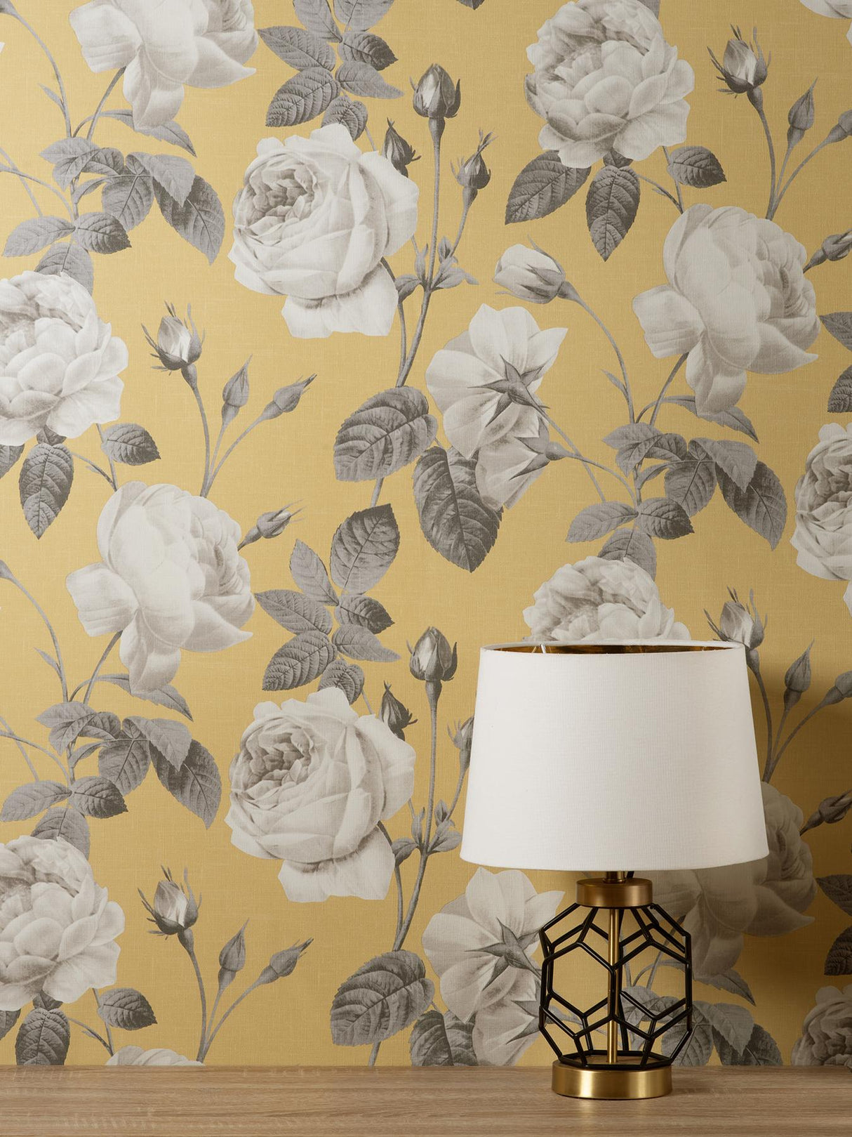 York Eden Mustard Floral Wallpaper