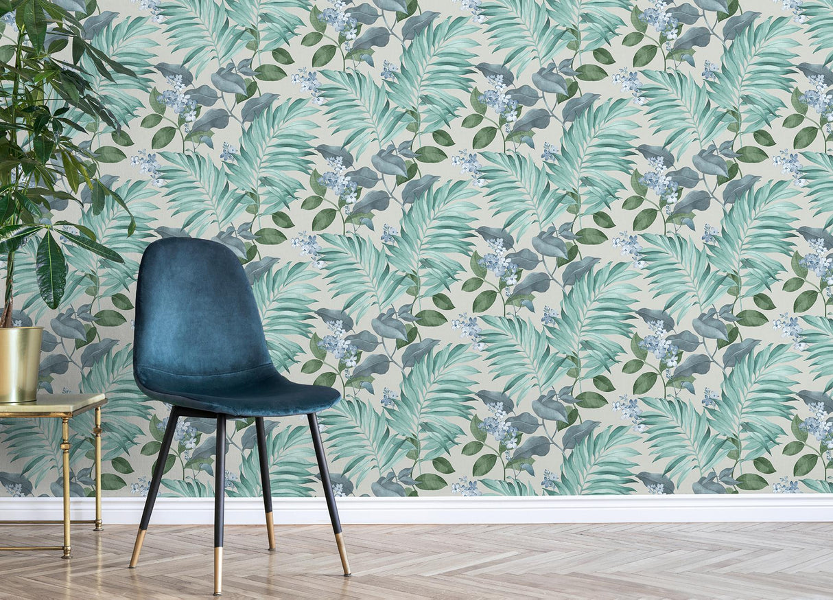 York Eden Grey Tropical Wallpaper