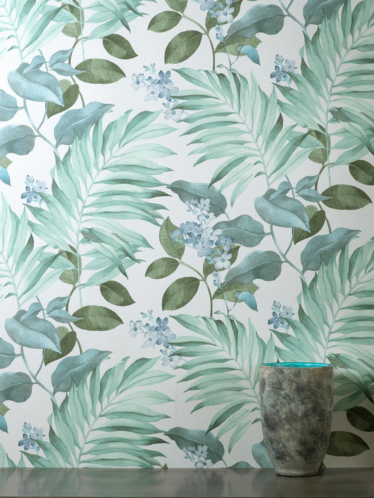 York Eden Grey Tropical Wallpaper