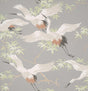 York Saura Light Grey Cranes Wallpaper