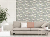 York Saura Light Grey Cranes Wallpaper