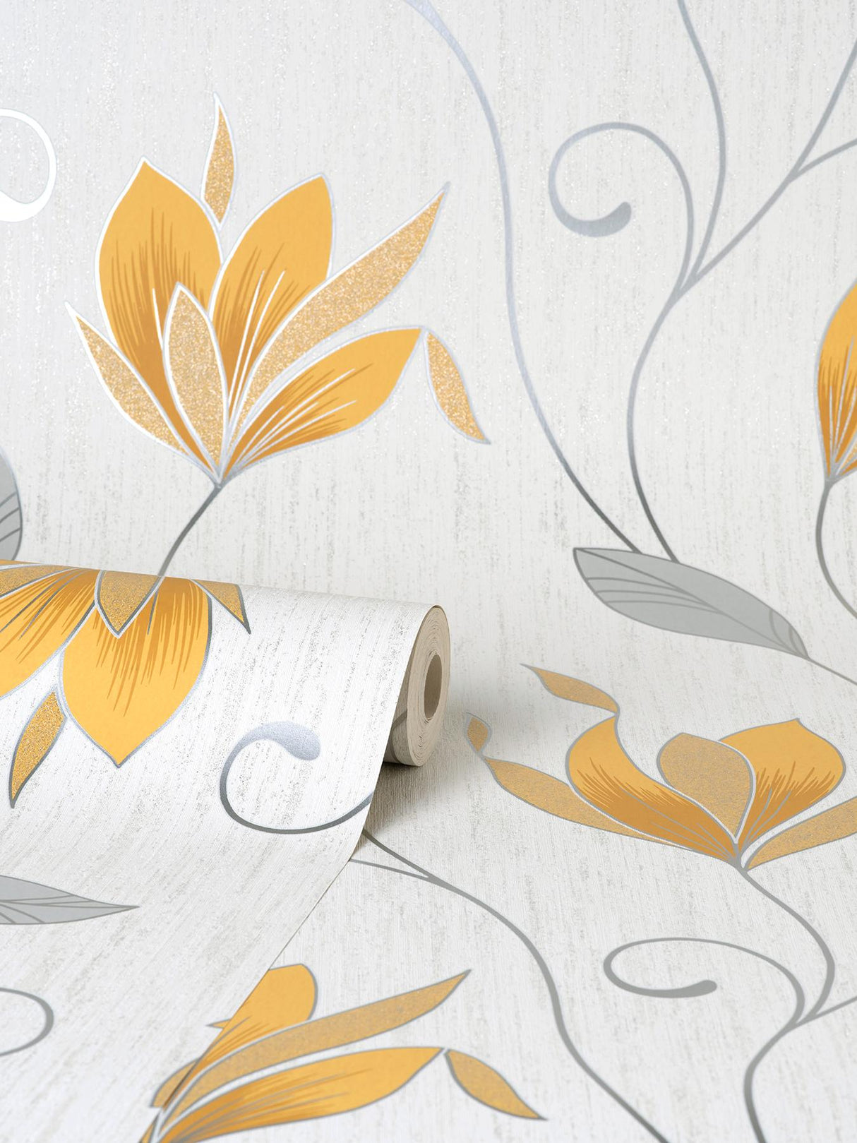 York Synergy Yellow Floral Wallpaper