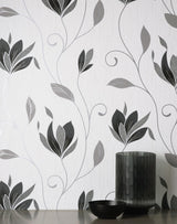 York Synergy Black Floral Wallpaper