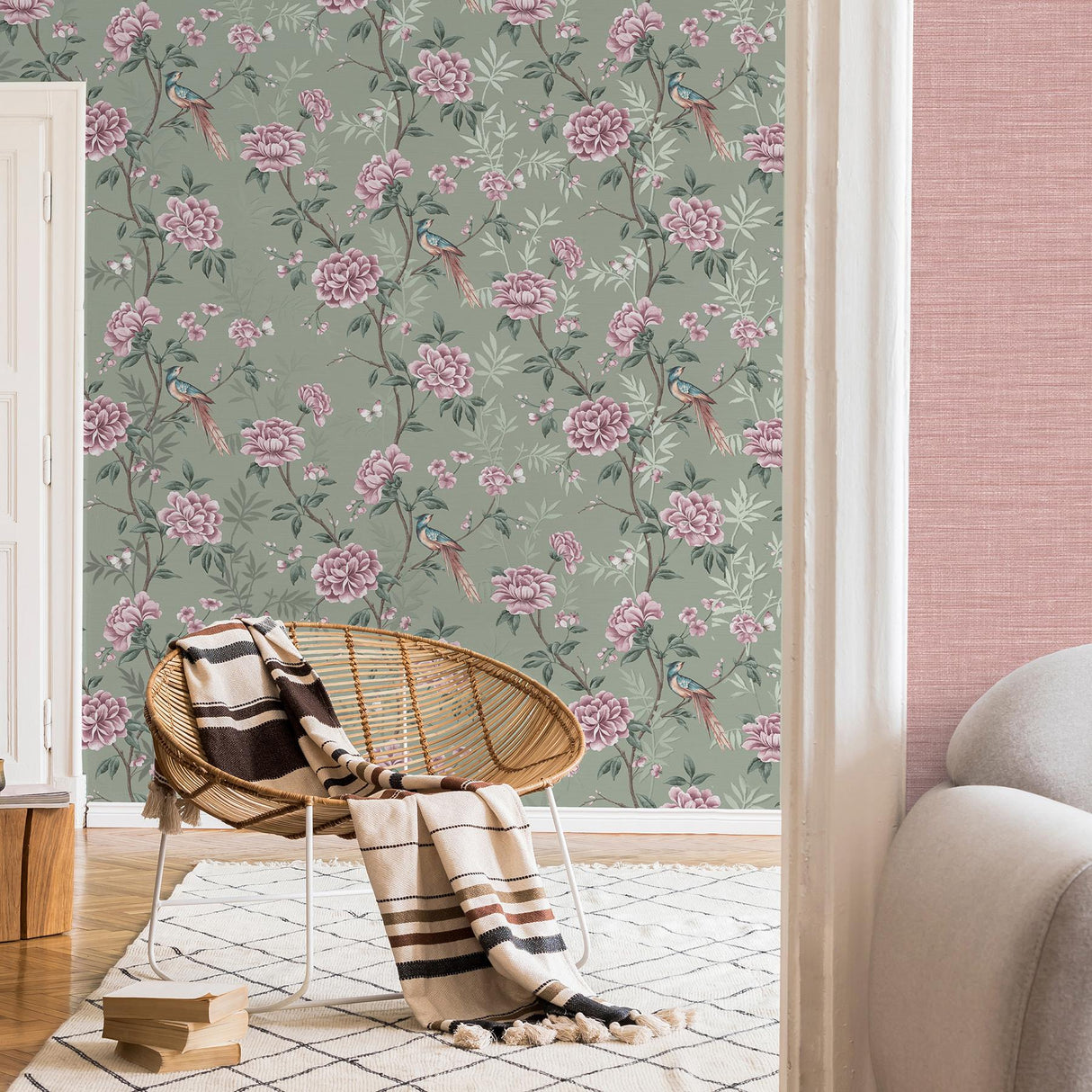 York Akina Sage Floral Wallpaper