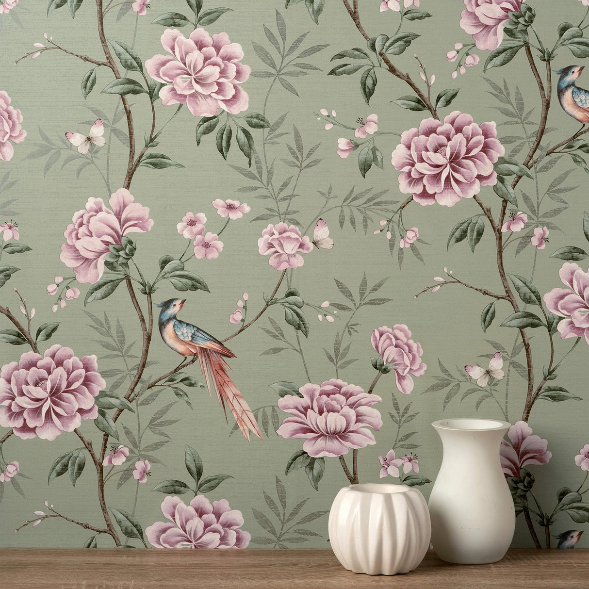 York Akina Sage Floral Wallpaper