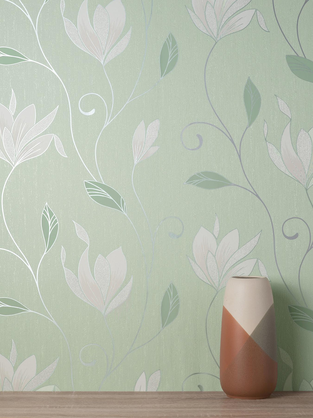 York Synergy Light Green Floral Wallpaper