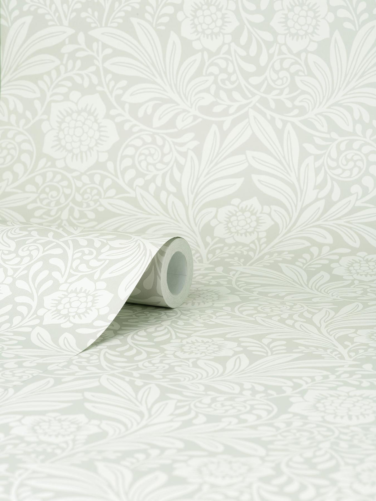 York Camille Light Grey Damask Wallpaper